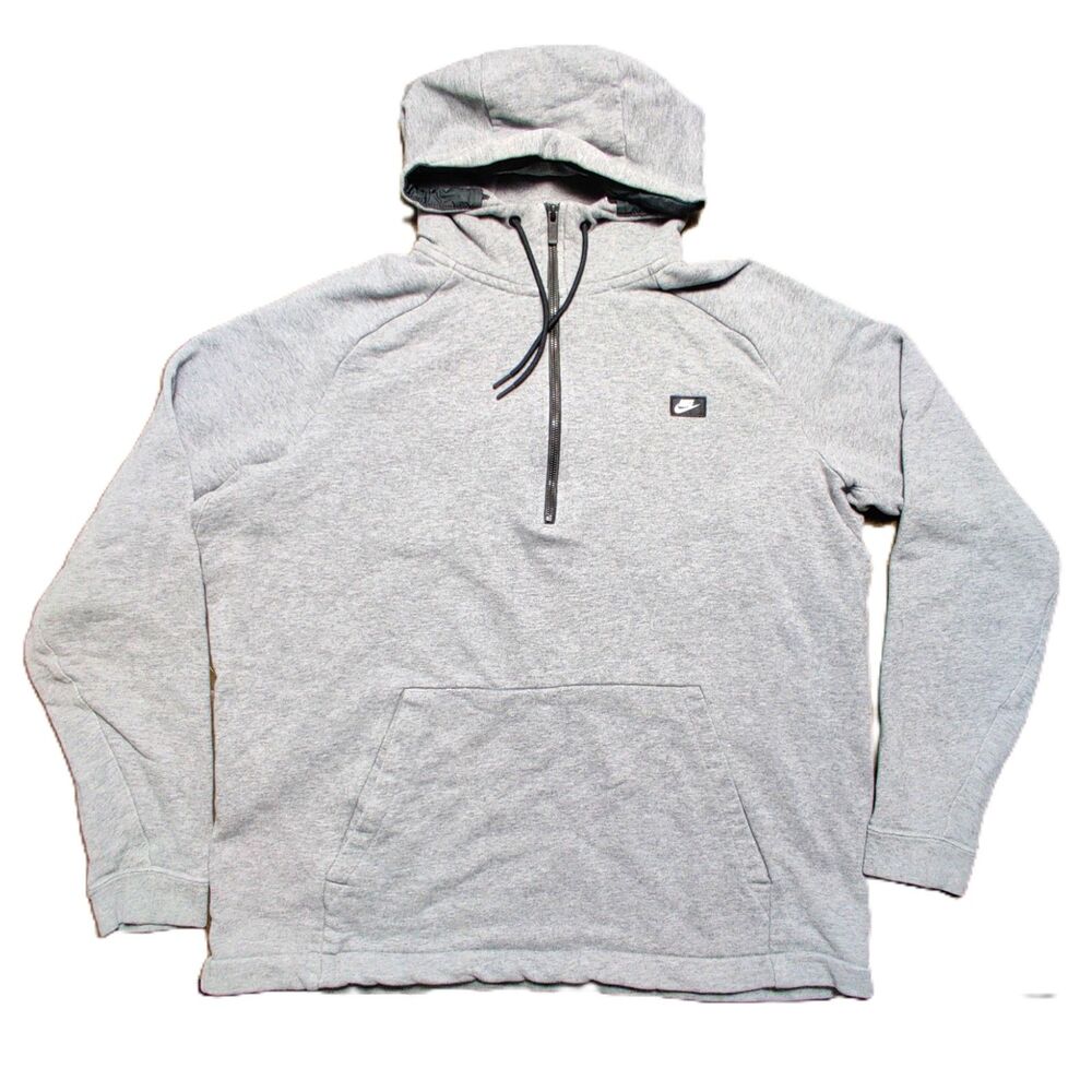 Nike Sportswear Club Fleece Quarter Zip Hoodie Gray Men's XXL Pullover